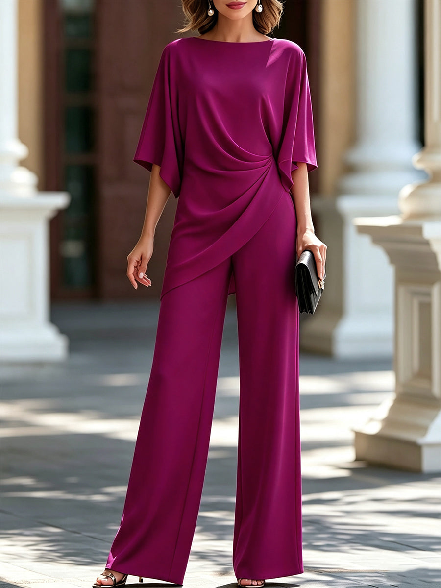 Juliette | Cape-Sleeve Draped Waist Two-Piece