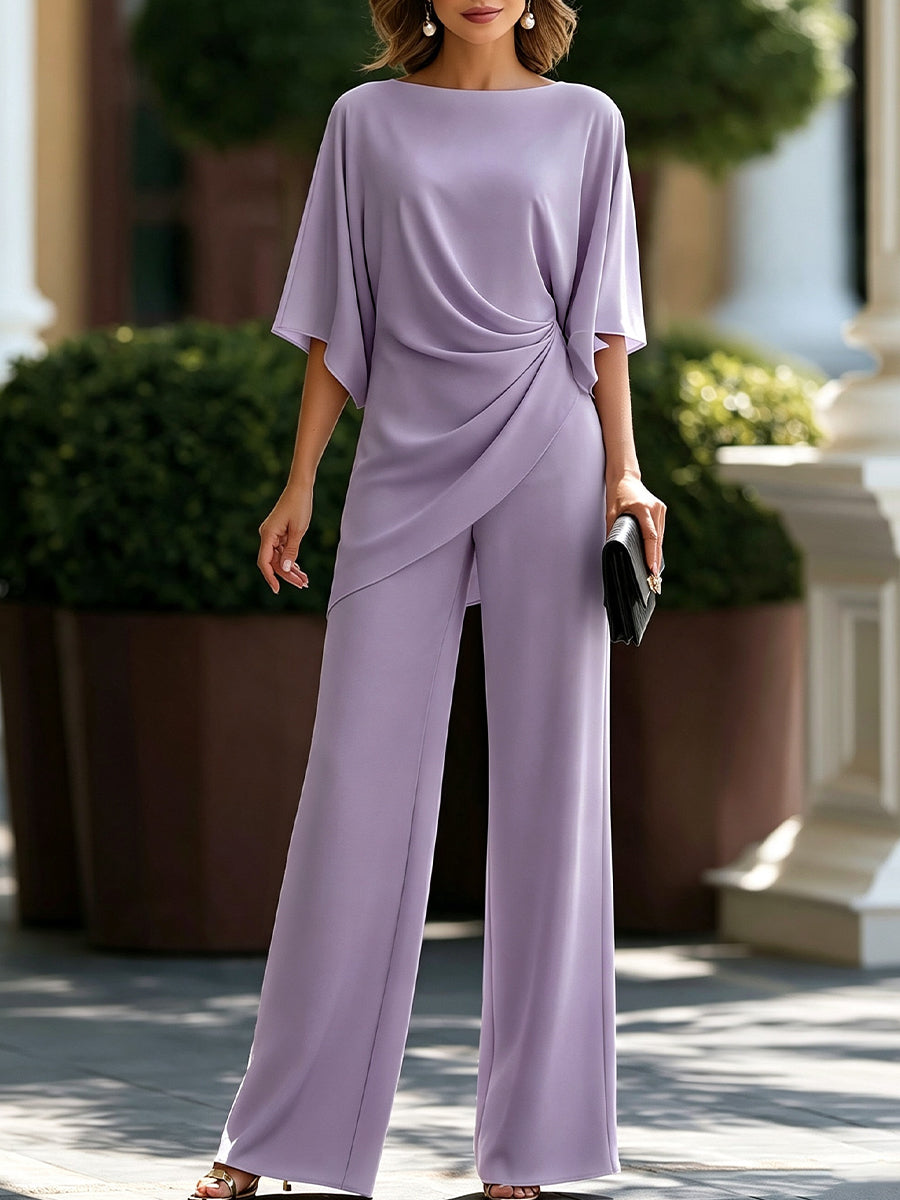 Juliette | Cape-Sleeve Draped Waist Two-Piece