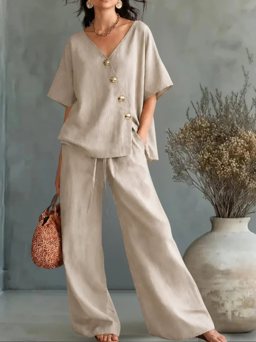 Nora | Button-Front Two-Piece Set