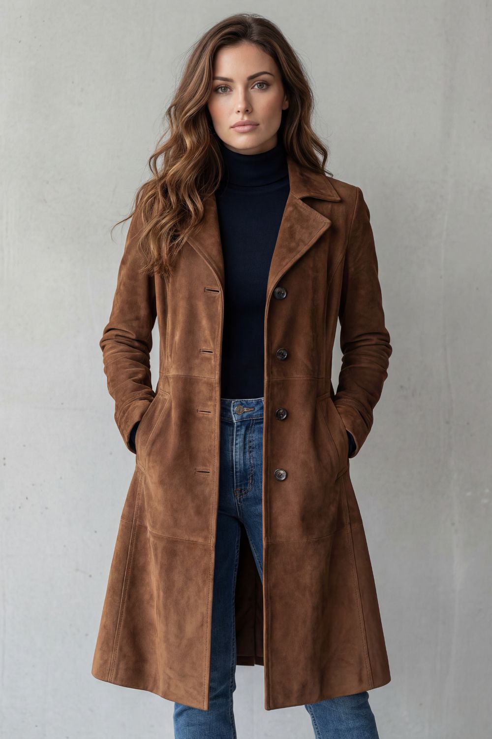 Disa | Vintage Suede Finish – Long Coat