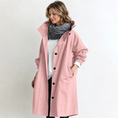 Marina Hooded Longline Coat - Pink