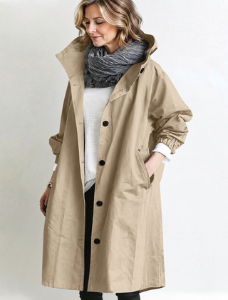 Marina Hooded Longline Coat - Sand