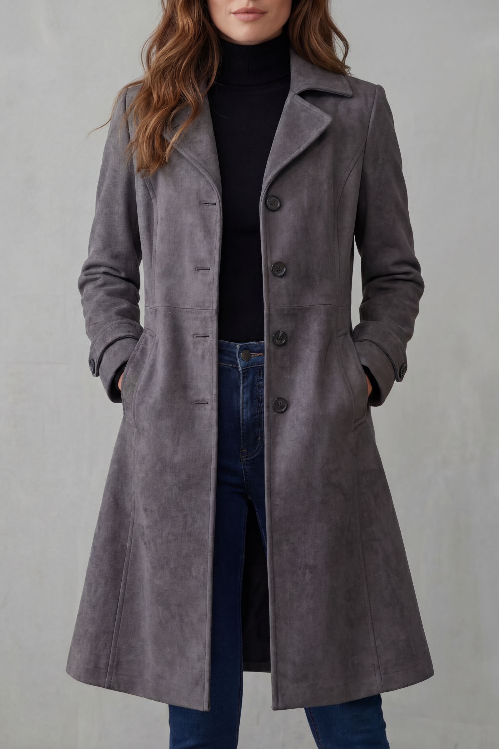 Disa | Vintage Suede Finish – Long Coat