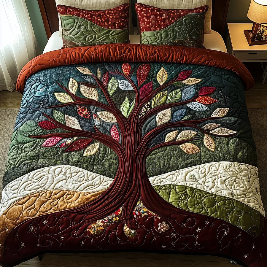 3-Piece Quilted Bedding Set – Nature's Embrace