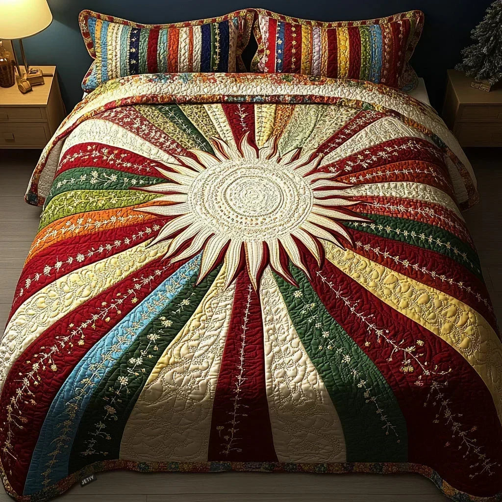 3-Piece Quilted Bedding Set – Solar Glow