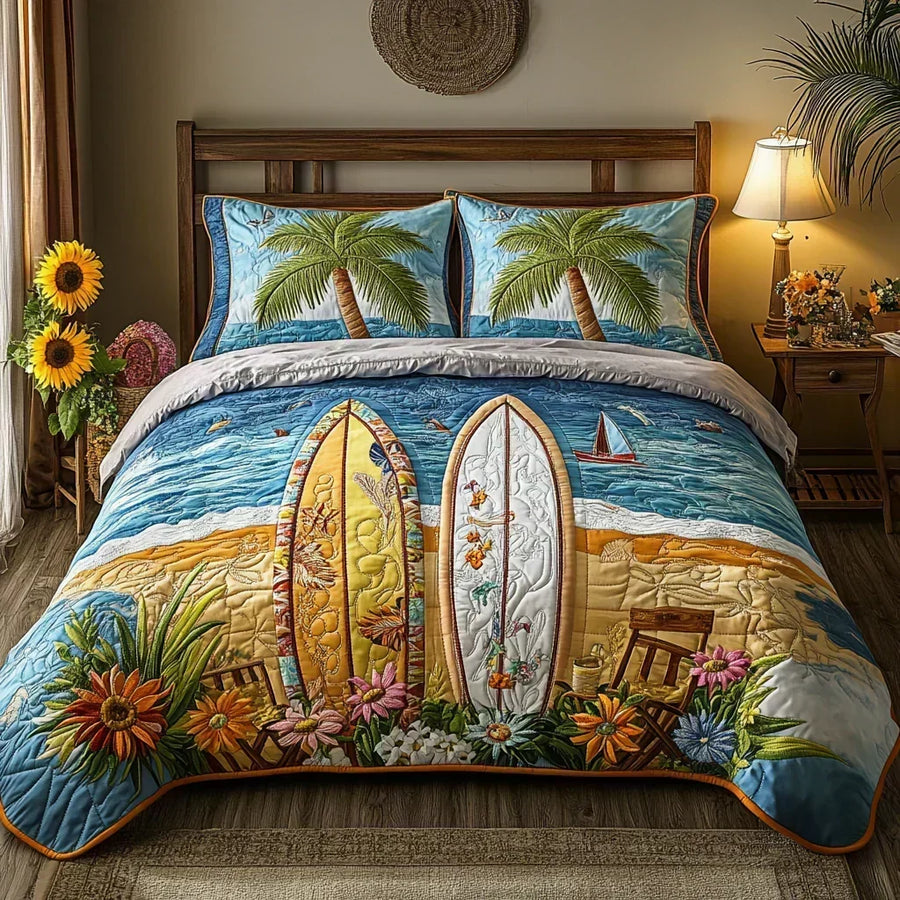 3-Piece Quilted Bedding Set – Island Breeze