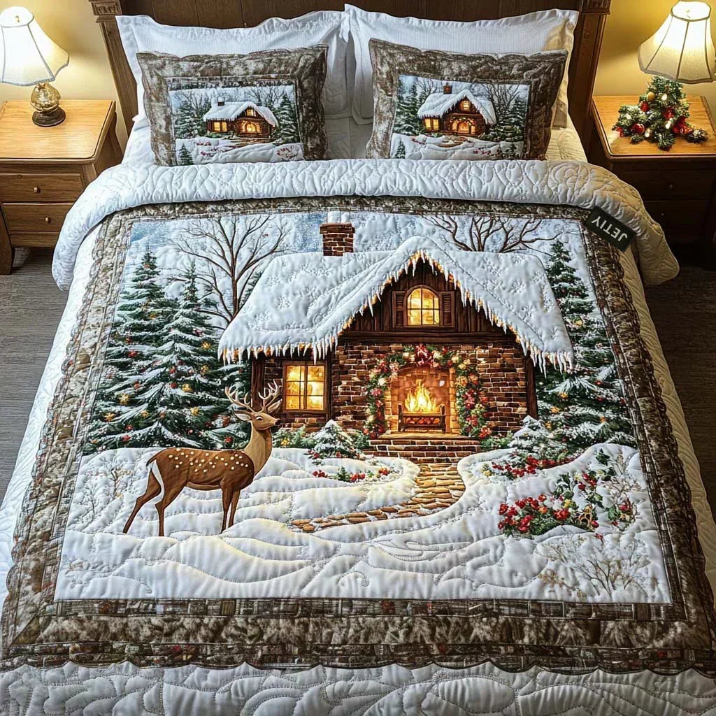 3-Piece Quilted Bedding Set – Cozy Cabin