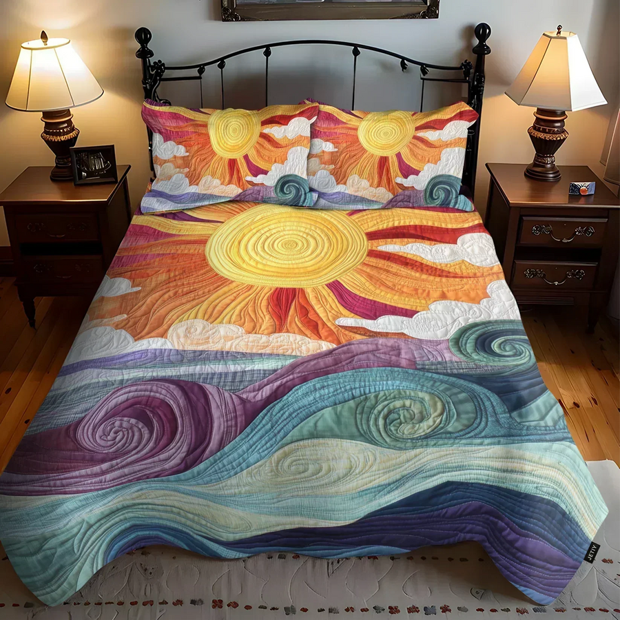3-Piece Quilted Bedding Set – Sunny Charm