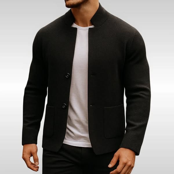 Alessandro™ | Knit Blazer with Mandarin Collar
