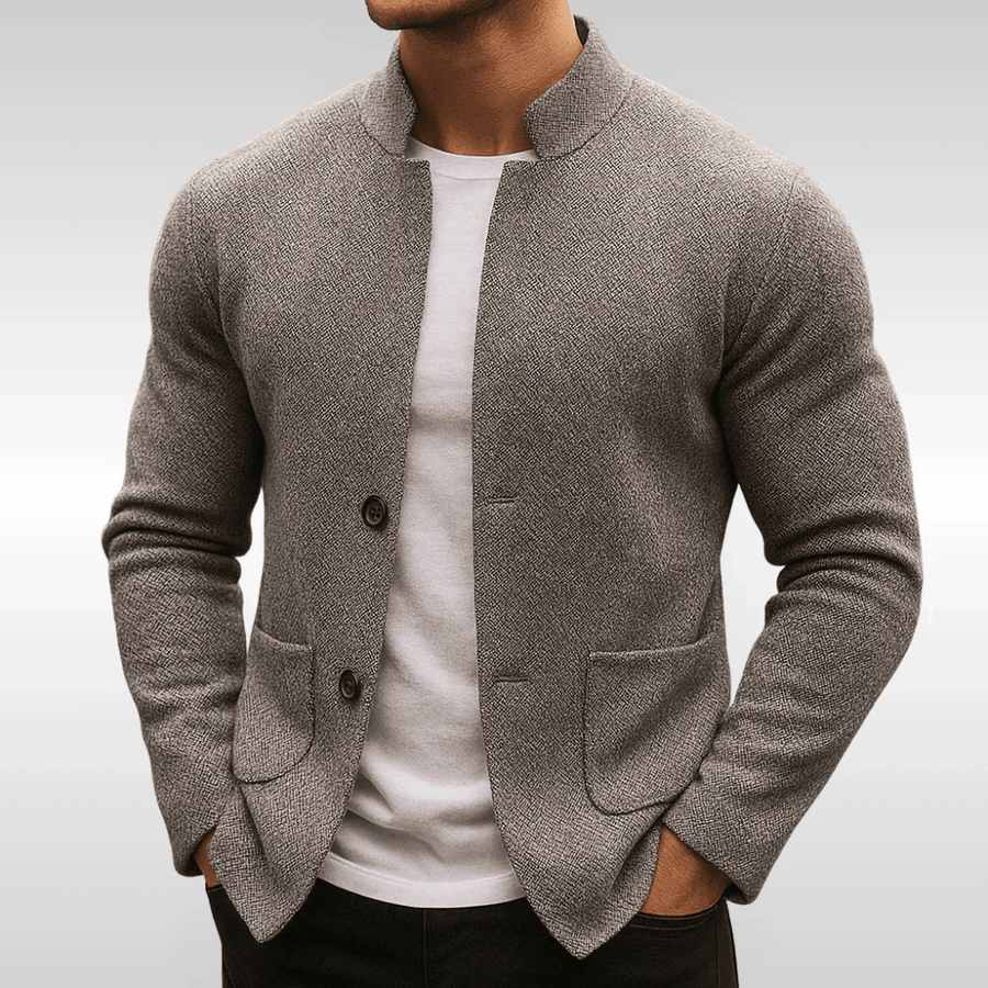 Alessandro™ | Knit Blazer with Mandarin Collar
