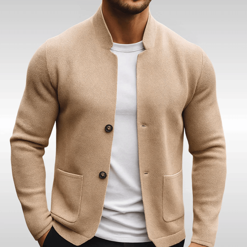 Alessandro™ | Knit Blazer with Mandarin Collar