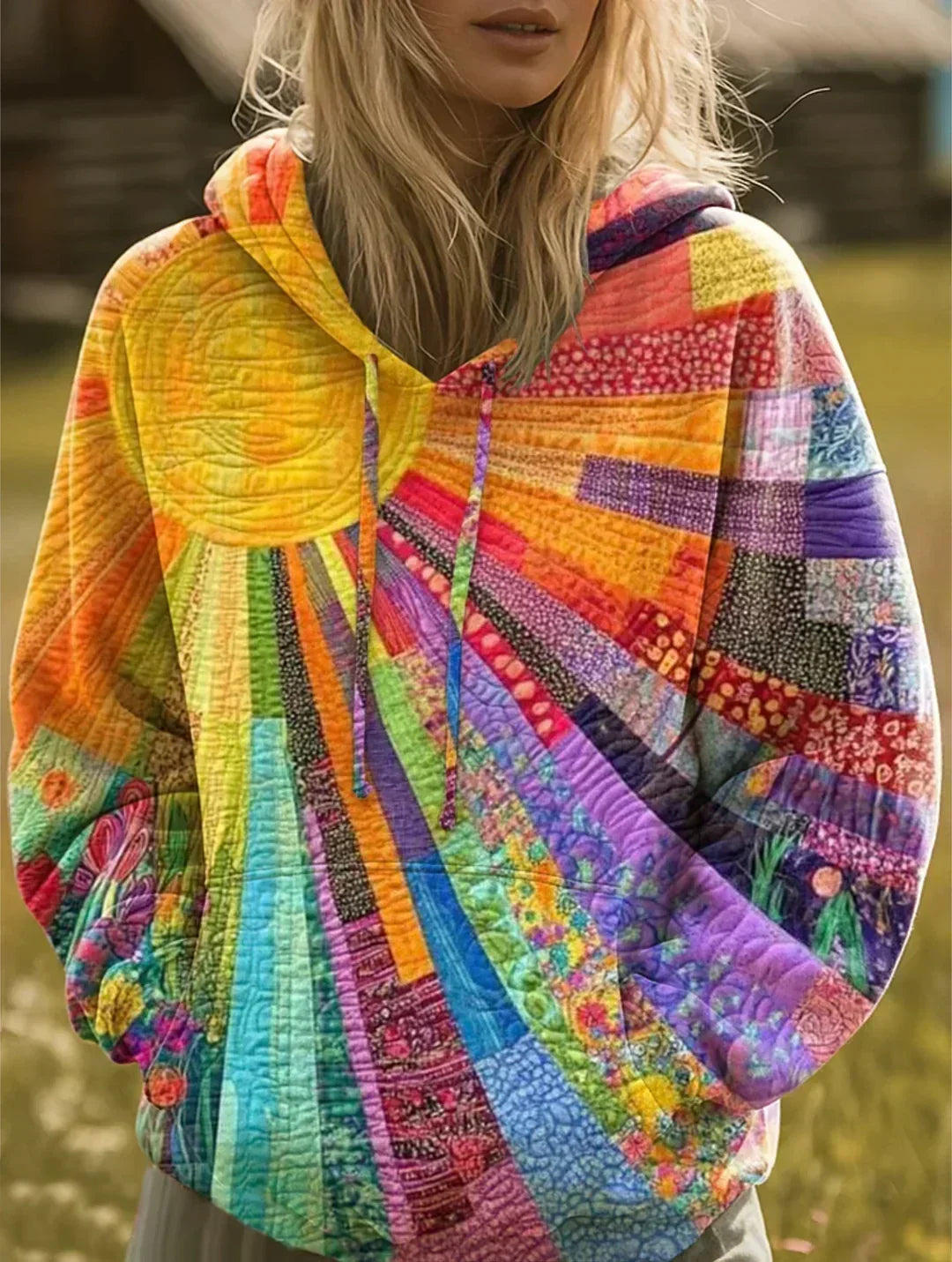 AMANDA | COLOURFUL QUILTED HOODIE